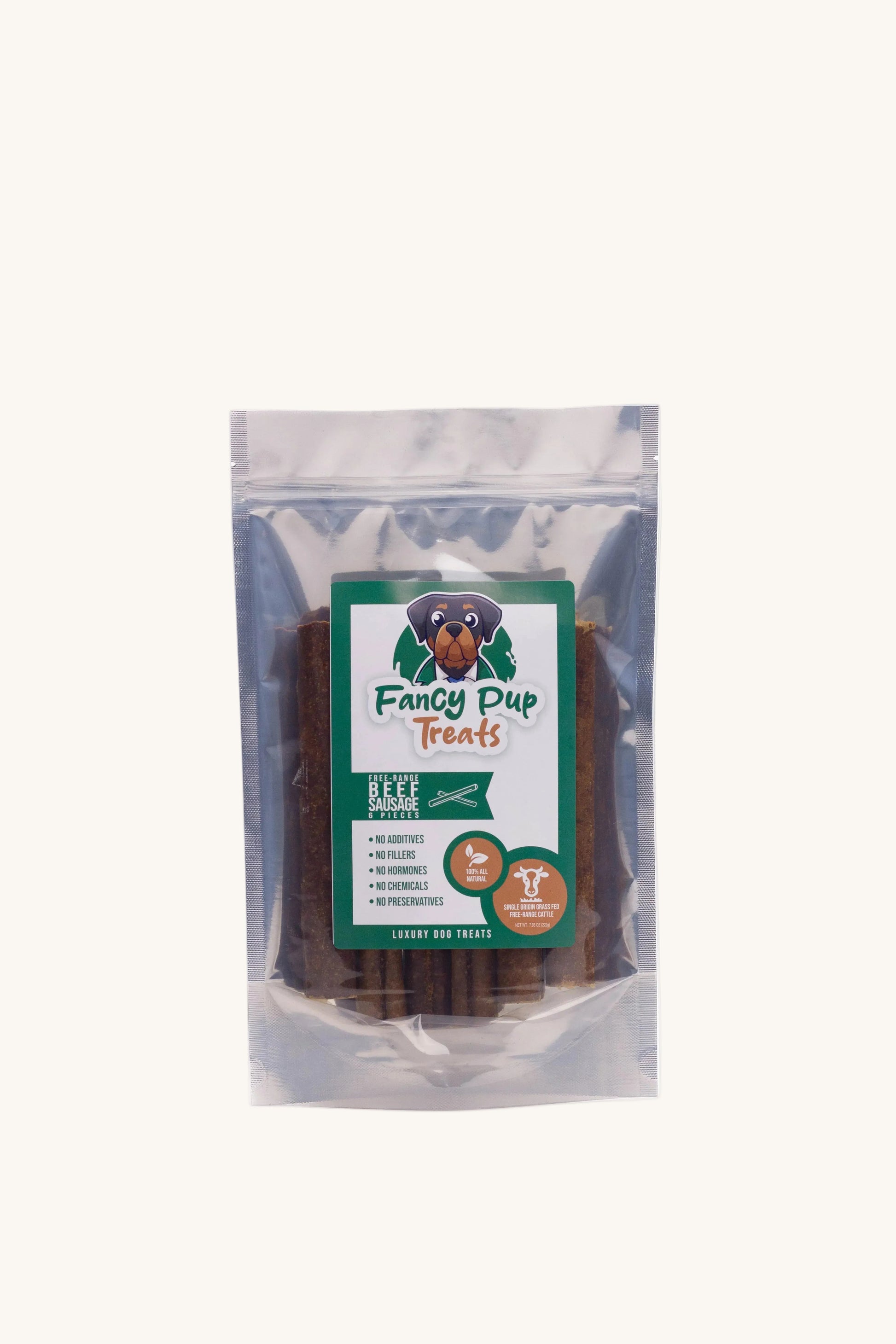 Package of Fancy Pup Treats on a white background